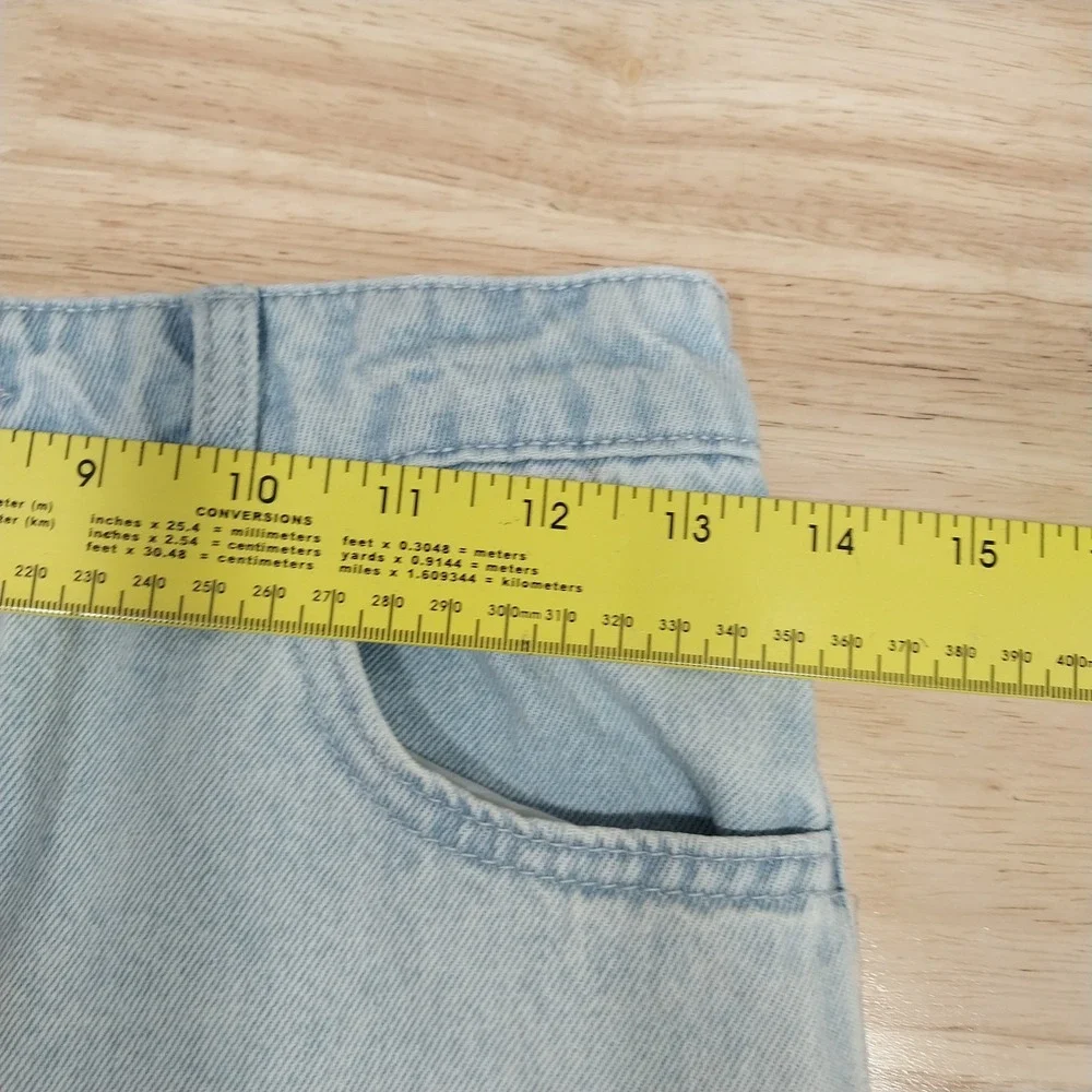 Justice Baggy Jeans Girls Bazooka Ring Pop Graphic Light Wash 12 Blue Y2K